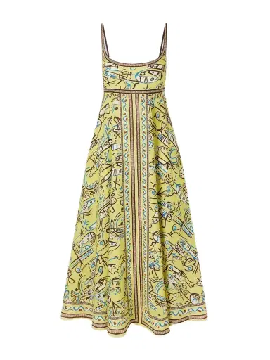 ALÉMAIS Fish Sticks Printed Linen Midi Dress | Thumbnail 1 ALÉMAIS Fish Sticks Printed Linen Midi Dress | Thumbnail 1