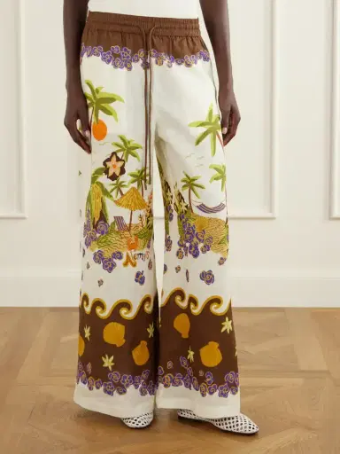 ALÉMAIS Island Cove Printed Linen Wide-leg Pants | Thumbnail 3 ALÉMAIS Island Cove Printed Linen Wide-leg Pants | Thumbnail 3