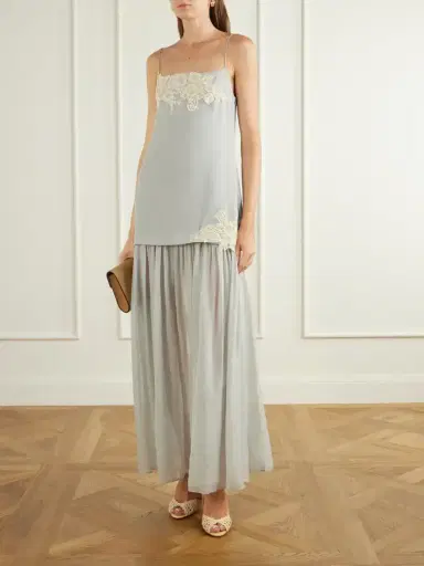 SIR. Noria Lace-trimmed Silk Crepe De Chine Maxi Dress | Thumbnail 2 SIR. Noria Lace-trimmed Silk Crepe De Chine Maxi Dress | Thumbnail 2