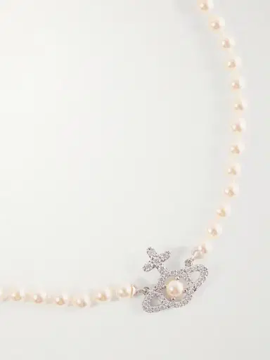 Vivienne Westwood Olympia Platinum-tone Crystal And Pearl Necklace | Thumbnail 4 Vivienne Westwood Olympia Platinum-tone Crystal And Pearl Necklace | Thumbnail 4