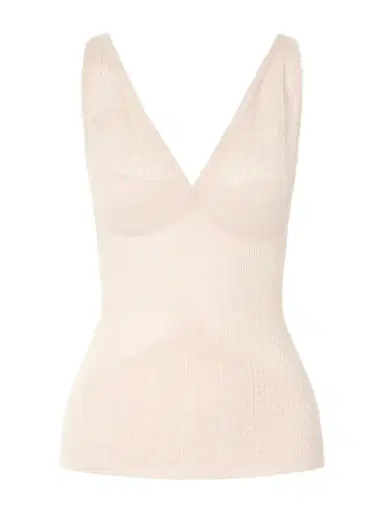 Zimmermann Lace-trimmed Pointelle-knit Wool-blend Top | Thumbnail 1 Zimmermann Lace-trimmed Pointelle-knit Wool-blend Top | Thumbnail 1