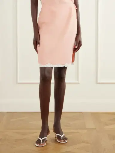 Posse Tabitha Lace-trimmed Tencel™ Lyocell Mini Skirt | Thumbnail 3 Posse Tabitha Lace-trimmed Tencel™ Lyocell Mini Skirt | Thumbnail 3