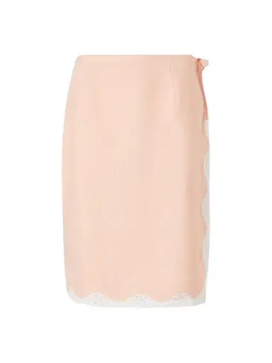Posse Tabitha Lace-trimmed Tencel™ Lyocell Mini Skirt | Thumbnail 1 Posse Tabitha Lace-trimmed Tencel™ Lyocell Mini Skirt | Thumbnail 1