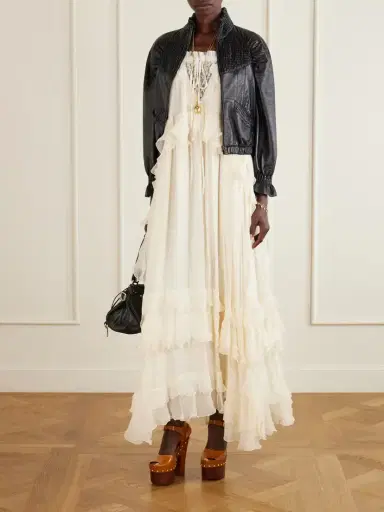 Chloé Shirred Leather Jacket | Thumbnail 2 Chloé Shirred Leather Jacket | Thumbnail 2