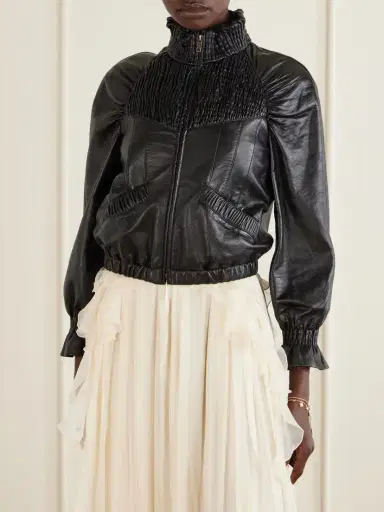 Chloé Shirred Leather Jacket | Thumbnail 3 Chloé Shirred Leather Jacket | Thumbnail 3