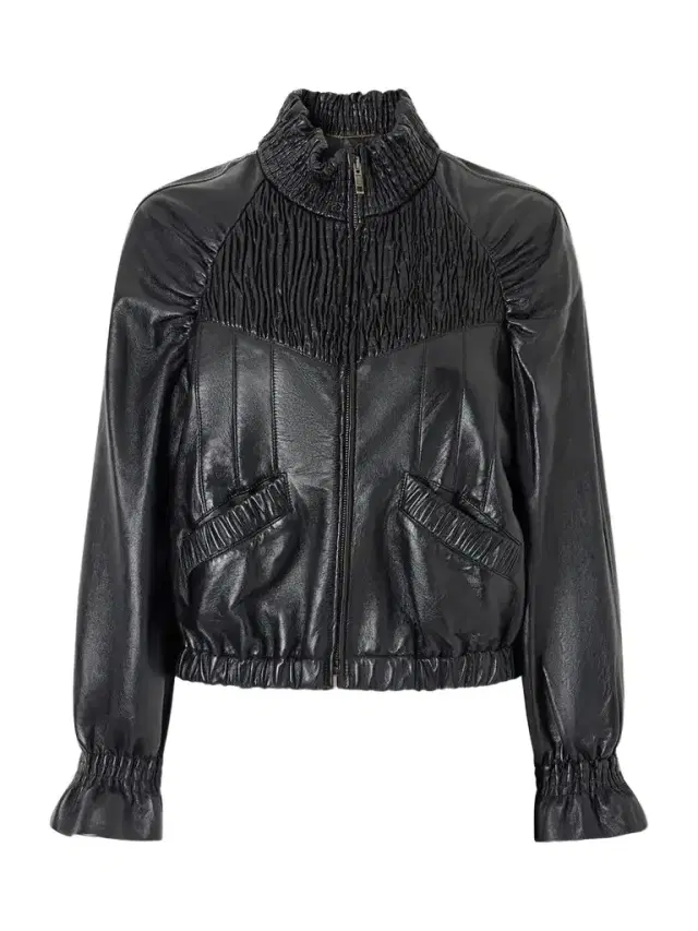 Shirred Leather Jacket Shirred Leather Jacket