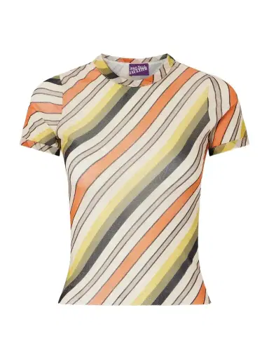 Jean Paul Gaultier Retro Stripe Printed Mesh Top | Thumbnail 1 Jean Paul Gaultier Retro Stripe Printed Mesh Top | Thumbnail 1