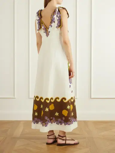 ALÉMAIS Island Cove Ballet Day Printed Linen Midi Dress | Thumbnail 3 ALÉMAIS Island Cove Ballet Day Printed Linen Midi Dress | Thumbnail 3