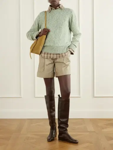 Purdey Mélange Wool And Cotton-blend Sweater | Thumbnail 2 Purdey Mélange Wool And Cotton-blend Sweater | Thumbnail 2