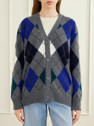 Daughter Ava Argyle Checked Wool-knitted Cardigan | Thumbnail 3 Daughter Ava Argyle Checked Wool-knitted Cardigan | Thumbnail 3