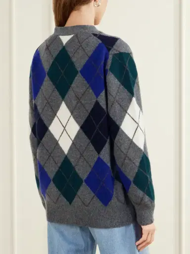 Daughter Ava Argyle Checked Wool-knitted Cardigan | Thumbnail 4 Daughter Ava Argyle Checked Wool-knitted Cardigan | Thumbnail 4