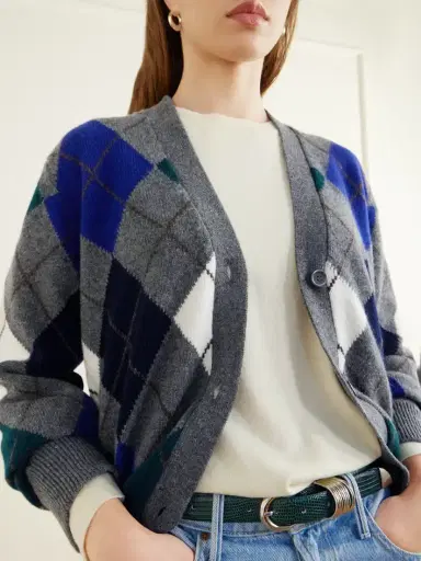 Daughter Ava Argyle Checked Wool-knitted Cardigan | Thumbnail 5 Daughter Ava Argyle Checked Wool-knitted Cardigan | Thumbnail 5