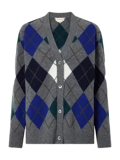 Daughter Ava Argyle Checked Wool-knitted Cardigan | Thumbnail 1 Daughter Ava Argyle Checked Wool-knitted Cardigan | Thumbnail 1