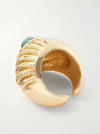 PAOLA SIGHINOLFI Reef 18-karat Gold-plated Pewter And Onyx Ring | Thumbnail 3 PAOLA SIGHINOLFI Reef 18-karat Gold-plated Pewter And Onyx Ring | Thumbnail 3