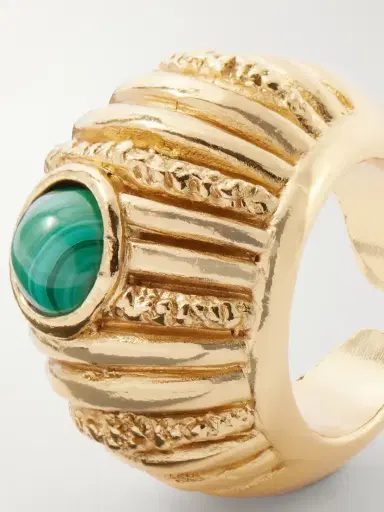 PAOLA SIGHINOLFI Reef 18-karat Gold-plated Pewter And Onyx Ring | Thumbnail 4 PAOLA SIGHINOLFI Reef 18-karat Gold-plated Pewter And Onyx Ring | Thumbnail 4