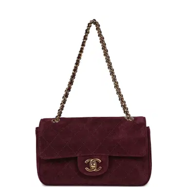 Chanel Chanel Mini "Souplissimo" Flap Bag Burgundy Suede Gold Hardware | Thumbnail 7 Chanel Chanel Mini "Souplissimo" Flap Bag Burgundy Suede Gold Hardware | Thumbnail 7