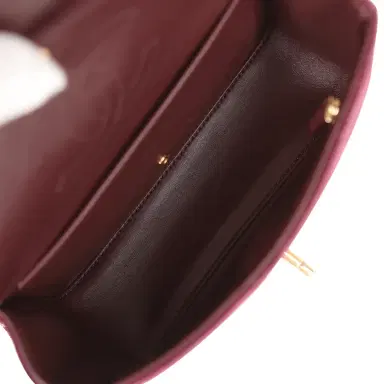 Chanel Chanel Mini "Souplissimo" Flap Bag Burgundy Suede Gold Hardware | Thumbnail 9 Chanel Chanel Mini "Souplissimo" Flap Bag Burgundy Suede Gold Hardware | Thumbnail 9