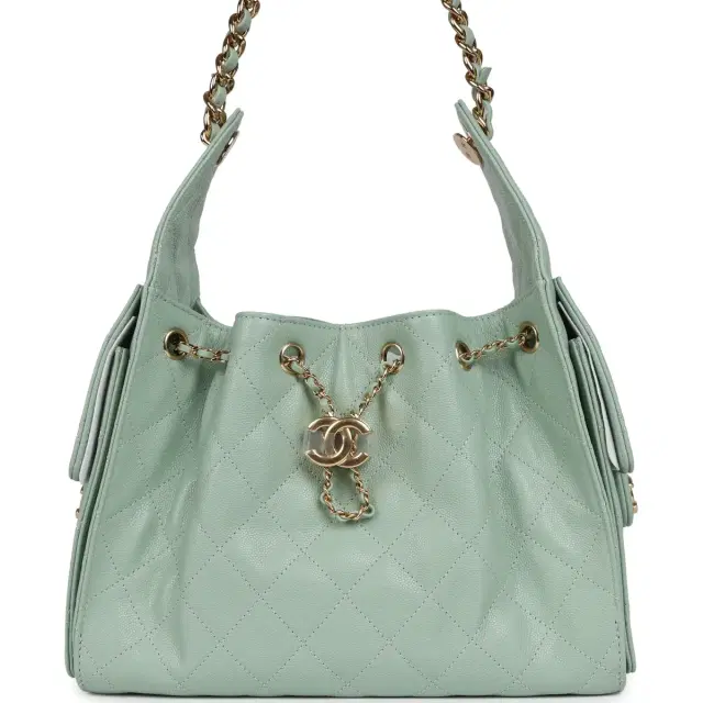 Chanel Small 25 Hobo Bag Light Green Caviar Gold Hardware Chanel Small 25 Hobo Bag Light Green Caviar Gold Hardware