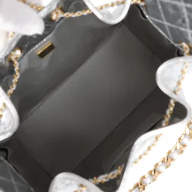 Chanel Chanel Small 25 Hobo Bag Silver Metallic Calfskin Gold Hardware | Thumbnail 9 Chanel Chanel Small 25 Hobo Bag Silver Metallic Calfskin Gold Hardware | Thumbnail 9