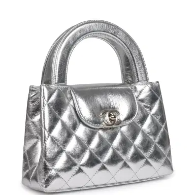 Chanel Chanel Small Kelly Shopper Silver Metallic Calfskin Light Gold Hardware | Thumbnail 2 Chanel Chanel Small Kelly Shopper Silver Metallic Calfskin Light Gold Hardware | Thumbnail 2