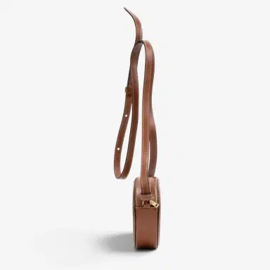 Celine Celine Brown & Beige Woven Canvas Triomphe Mini Oval Crossbody Bag by The Solist | Thumbnail 3 Celine Celine Brown & Beige Woven Canvas Triomphe Mini Oval Crossbody Bag by The Solist | Thumbnail 3