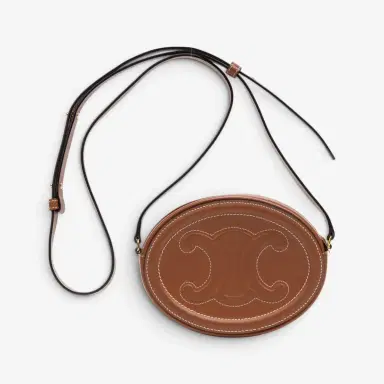 Celine Celine Brown Smooth Leather Triomphe Mini Oval Crossbody Bag by The Solist | Thumbnail 5 Celine Celine Brown Smooth Leather Triomphe Mini Oval Crossbody Bag by The Solist | Thumbnail 5