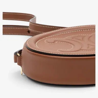 Celine Celine Brown Smooth Leather Triomphe Mini Oval Crossbody Bag by The Solist | Thumbnail 8 Celine Celine Brown Smooth Leather Triomphe Mini Oval Crossbody Bag by The Solist | Thumbnail 8
