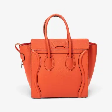 Celine Celine Orange Grained Calfskin Leather Micro Luggage Bag by The Solist | Thumbnail 6 Celine Celine Orange Grained Calfskin Leather Micro Luggage Bag by The Solist | Thumbnail 6
