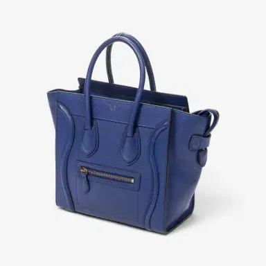 Celine Celine Royal Blue Grained Calfskin Leather Micro Luggage Tote Bag by The Solist | Thumbnail 2 Celine Celine Royal Blue Grained Calfskin Leather Micro Luggage Tote Bag by The Solist | Thumbnail 2