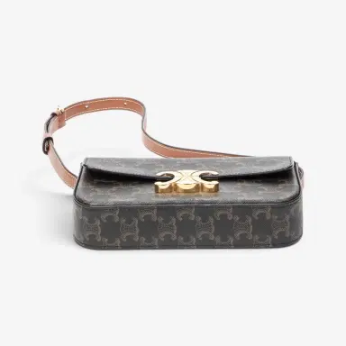 Celine Celine Triomphe Brown/Gray Coated Canvas Claude Shoulder Bag by The Solist | Thumbnail 6 Celine Celine Triomphe Brown/Gray Coated Canvas Claude Shoulder Bag by The Solist | Thumbnail 6