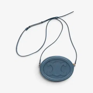 Celine Celine Triomphe Light Blue Smooth Leather Mini Oval Crossbody Bag by The Solist | Thumbnail 5 Celine Celine Triomphe Light Blue Smooth Leather Mini Oval Crossbody Bag by The Solist | Thumbnail 5
