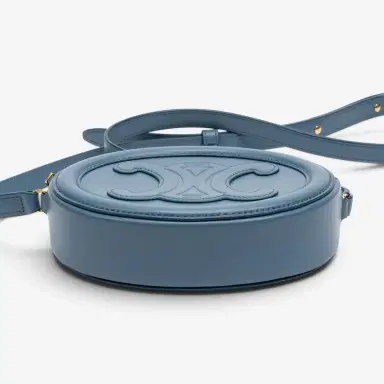Celine Celine Triomphe Light Blue Smooth Leather Mini Oval Crossbody Bag by The Solist | Thumbnail 6 Celine Celine Triomphe Light Blue Smooth Leather Mini Oval Crossbody Bag by The Solist | Thumbnail 6