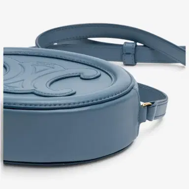 Celine Celine Triomphe Light Blue Smooth Leather Mini Oval Crossbody Bag by The Solist | Thumbnail 8 Celine Celine Triomphe Light Blue Smooth Leather Mini Oval Crossbody Bag by The Solist | Thumbnail 8