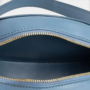 Celine Celine Triomphe Light Blue Smooth Leather Mini Oval Crossbody Bag by The Solist | Thumbnail 9 Celine Celine Triomphe Light Blue Smooth Leather Mini Oval Crossbody Bag by The Solist | Thumbnail 9