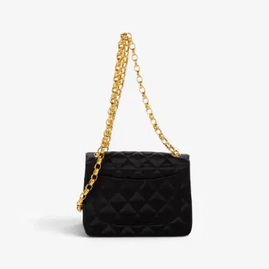 Chanel Chanel Classic Mini Timeless Black Satin Canvas Square Flap Bag by The Solist | Thumbnail 4 Chanel Chanel Classic Mini Timeless Black Satin Canvas Square Flap Bag by The Solist | Thumbnail 4
