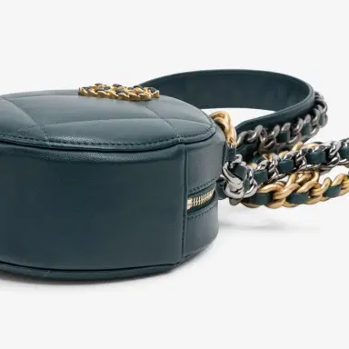 Chanel Chanel Dark Green Lambskin Leather Mini 19 Round Chain Clutch by The Solist | Thumbnail 8 Chanel Chanel Dark Green Lambskin Leather Mini 19 Round Chain Clutch by The Solist | Thumbnail 8