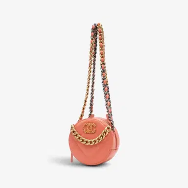 Chanel Chanel Pink Peach Lambskin Leather 19 Round Chain Mini Clutch by The Solist | Thumbnail 2 Chanel Chanel Pink Peach Lambskin Leather 19 Round Chain Mini Clutch by The Solist | Thumbnail 2