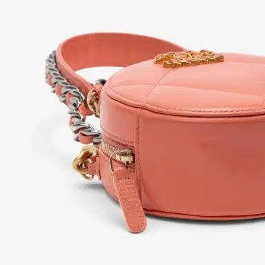 Chanel Chanel Pink Peach Lambskin Leather 19 Round Chain Mini Clutch by The Solist | Thumbnail 7 Chanel Chanel Pink Peach Lambskin Leather 19 Round Chain Mini Clutch by The Solist | Thumbnail 7