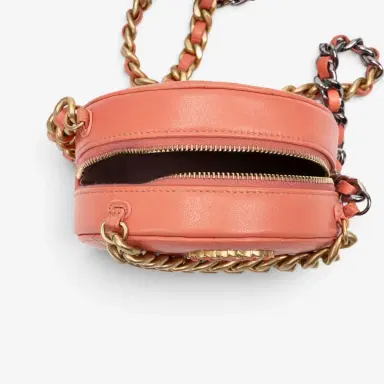 Chanel Chanel Pink Peach Lambskin Leather 19 Round Chain Mini Clutch by The Solist | Thumbnail 9 Chanel Chanel Pink Peach Lambskin Leather 19 Round Chain Mini Clutch by The Solist | Thumbnail 9