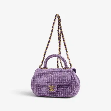 Chanel Chanel Purple Tweed Sequin Canvas Top Handle Flap Bag by The Solist | Thumbnail 2 Chanel Chanel Purple Tweed Sequin Canvas Top Handle Flap Bag by The Solist | Thumbnail 2