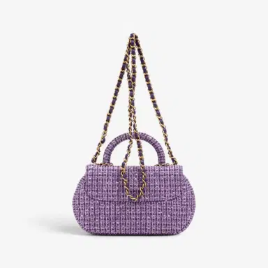 Chanel Chanel Purple Tweed Sequin Canvas Top Handle Flap Bag by The Solist | Thumbnail 3 Chanel Chanel Purple Tweed Sequin Canvas Top Handle Flap Bag by The Solist | Thumbnail 3