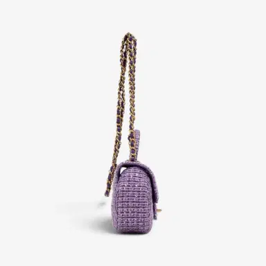 Chanel Chanel Purple Tweed Sequin Canvas Top Handle Flap Bag by The Solist | Thumbnail 4 Chanel Chanel Purple Tweed Sequin Canvas Top Handle Flap Bag by The Solist | Thumbnail 4