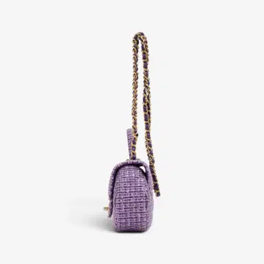 Chanel Chanel Purple Tweed Sequin Canvas Top Handle Flap Bag by The Solist | Thumbnail 5 Chanel Chanel Purple Tweed Sequin Canvas Top Handle Flap Bag by The Solist | Thumbnail 5