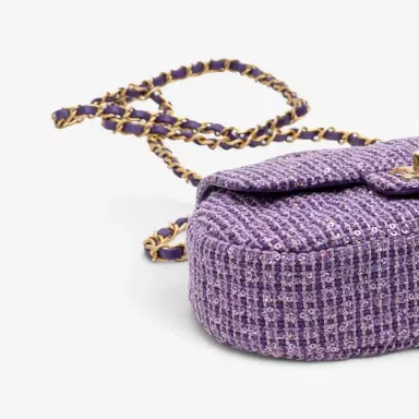Chanel Chanel Purple Tweed Sequin Canvas Top Handle Flap Bag by The Solist | Thumbnail 7 Chanel Chanel Purple Tweed Sequin Canvas Top Handle Flap Bag by The Solist | Thumbnail 7