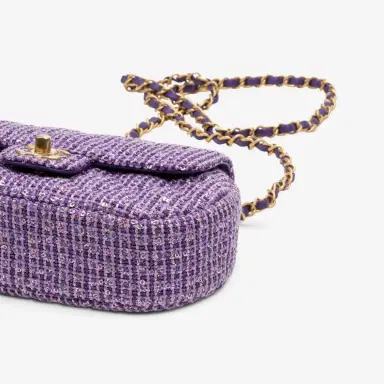 Chanel Chanel Purple Tweed Sequin Canvas Top Handle Flap Bag by The Solist | Thumbnail 8 Chanel Chanel Purple Tweed Sequin Canvas Top Handle Flap Bag by The Solist | Thumbnail 8