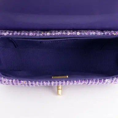 Chanel Chanel Purple Tweed Sequin Canvas Top Handle Flap Bag by The Solist | Thumbnail 9 Chanel Chanel Purple Tweed Sequin Canvas Top Handle Flap Bag by The Solist | Thumbnail 9