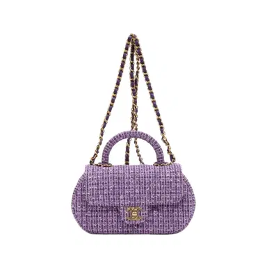 Chanel Chanel Purple Tweed Sequin Canvas Top Handle Flap Bag by The Solist | Thumbnail 1 Chanel Chanel Purple Tweed Sequin Canvas Top Handle Flap Bag by The Solist | Thumbnail 1