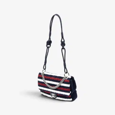 Chanel Chanel Quilted Striped Jersey Canvas Rope Single Flap Bag by The Solist | Thumbnail 2 Chanel Chanel Quilted Striped Jersey Canvas Rope Single Flap Bag by The Solist | Thumbnail 2