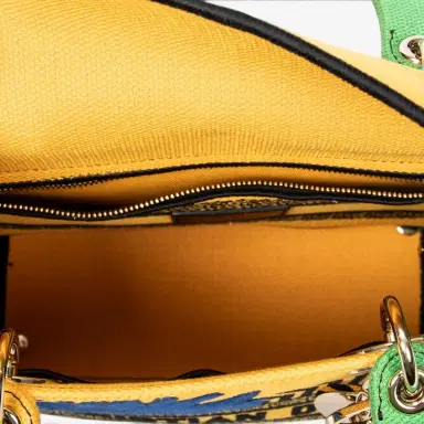 Dior Dior Lady D-Lite Yellow & Green Embroidered Canvas Medium Bag by The Solist | Thumbnail 9 Dior Dior Lady D-Lite Yellow & Green Embroidered Canvas Medium Bag by The Solist | Thumbnail 9