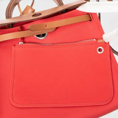 HERMÈS Hermès Herbag Zip Rouge Tomate Toile Officier Canvas Leather Bag by The Solist | Thumbnail 9 HERMÈS Hermès Herbag Zip Rouge Tomate Toile Officier Canvas Leather Bag by The Solist | Thumbnail 9